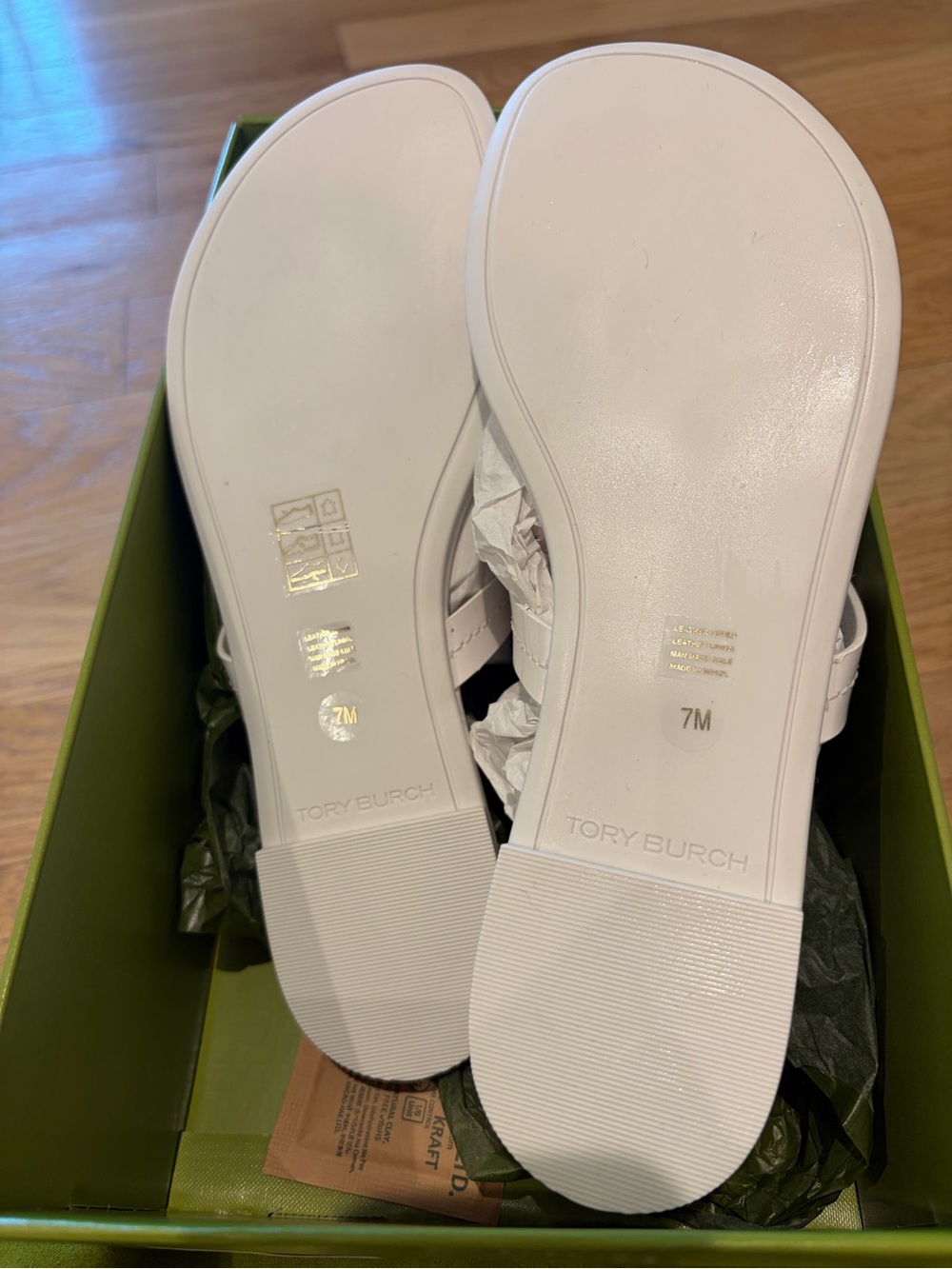 Tory Burch Optic White Miller Patent Leather Sandal Box & Dust Bag - Picture 2 of 6